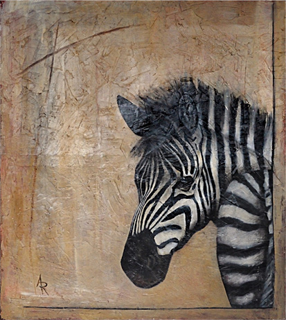 <h1>zebra</h1>oil on canvas | 170 x 140 